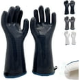 thumbnail image 1 of Chefologist Liquid Silicone Oven Gloves, Ove Glove Oven Mitts, Heat Resistant & Waterproof, Cooking Baking Grilling Mitts with Nylon Liner (Black,XXL), 1 of 8