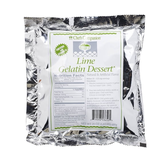 Chefs Companion Lime Gelatin Mix, 24 Ounce -- 12 per case.