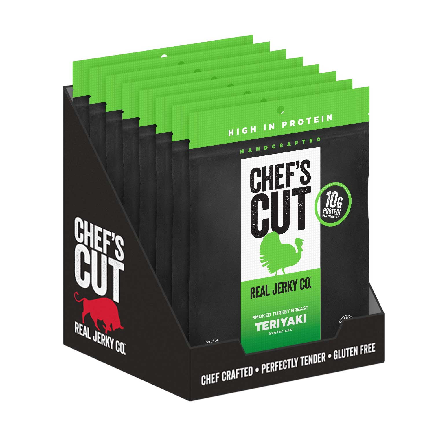 Chefs Cut Teriyaki Smoked Turkey Breast Jerky, 2.5 Ounce -- 8 per case.