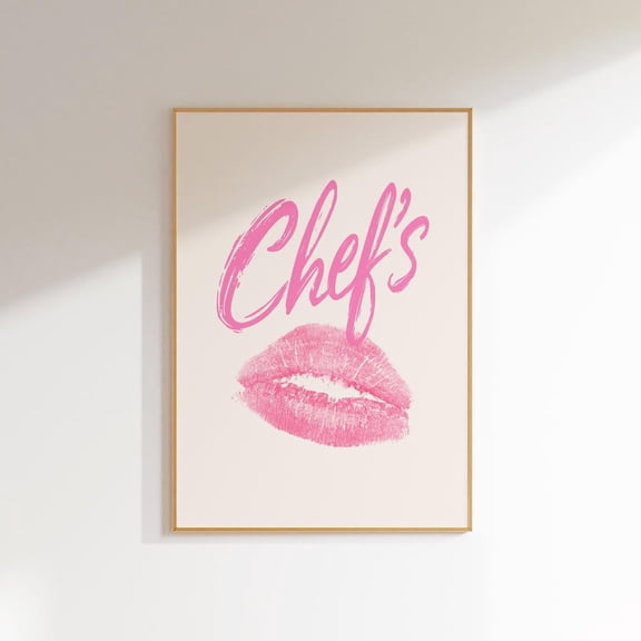 Chefs Kiss Retro Kitchen Print Trendy 70s Wall Art , Poster Print Only