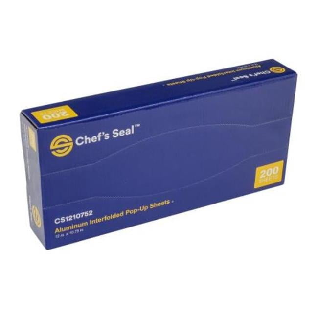 Chefs Seal CS121075-2 NJ 12 x 10.75 in. Aluminum Foil Pop Up Sheet, Silver - Case of 2400