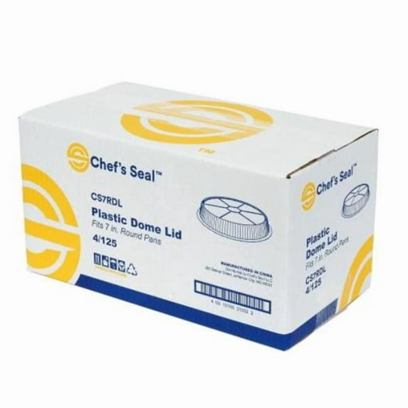 Chefs Seal CS7RDL NJ 7 in. Round Dome Lid Oriented Polystyrene for CS7R Pan, Clear - Case of 500