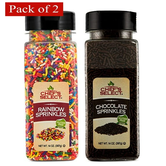 Chefs Select Decorative Rainbow and Chocolate Sprinkles Variety Pack -14oz