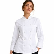 ChefsCloset Ladies Long Sleeve 10 Button Chef Coat, White, Size XL