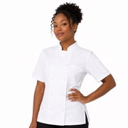 ChefsCloset Ladies Short Sleeve 10 Button Chef Coat, White, Size XL