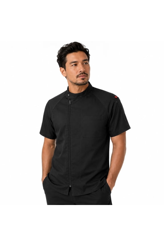 Men's Short Sleeve Jamison Chef Coat, Black, Size L