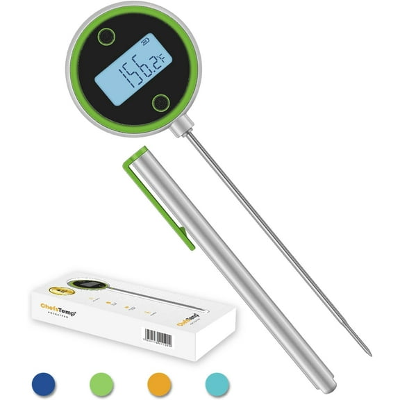 ChefsTemp Pocket Pro Instant Read Meat Thermometer for Grilling, Food, BBQ, Kitchen Cooking, Oil Deep Frying & Candy (Lime Zest)