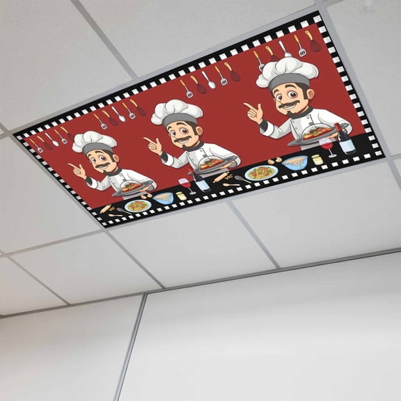 Cheg Red Magnetic Fluorescent Light Covers for Ceiling Lights 2x4Ft, Black White Check Buffalo Plaid Grid Lattice Office Classroom Kitchen Drop Ceiling Light Covers Filters Shade Panel 1 Pack