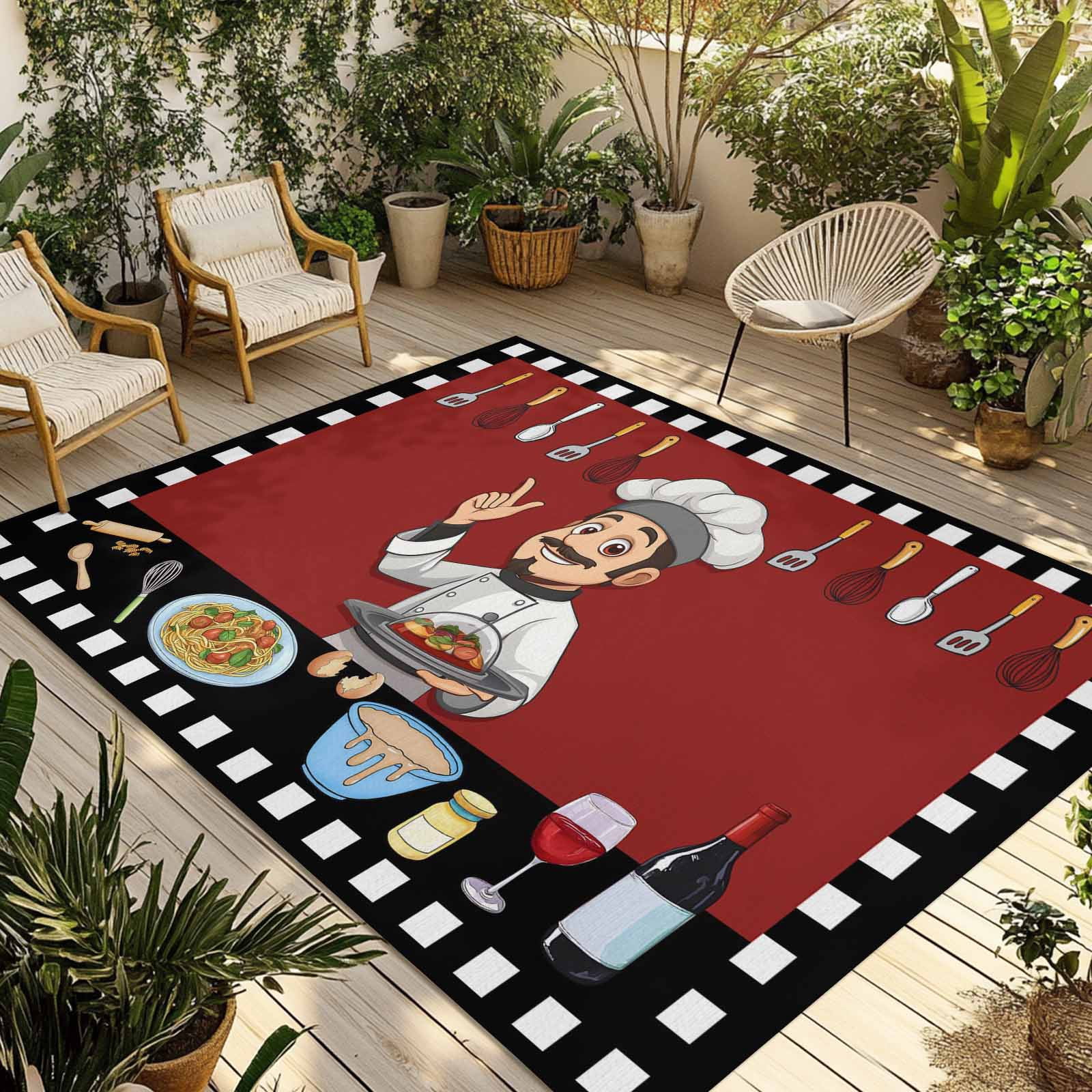 Red Plaid Rug 4x6 Cheg Red Outdoor Rug 4x6 Ft - Reversible Patio Rug Outdoor Camping Rugs ...