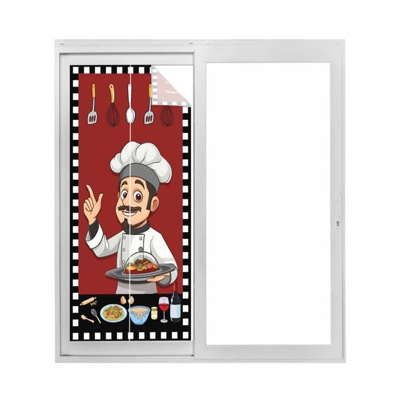 Cheg Red Window Privacy Film, Black White Check Buffalo Plaid Grid Lattice Static Cling UV Sun Blocking Tint Film Heat Control Windows Films for Bedroom Bathroom, Window Stickers 17.7"x39.3"