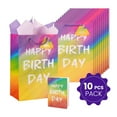 thumbnail image 1 of Cheinxy 10 Pcs 7"/11"/13" Happy Birthday Gift Bag with Tissue Paper and Greeting Card for Birthday Party,Birthday Gift Bag Set for Men Women Boys Girls, 1 of 6