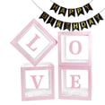 thumbnail image 1 of Cheinxy 4 Pieces Love Transparent Balloons Boxes with Letters,Valentine’s Day Decorations Balloons Boxes for Anniversary Wedding Engagement Wedding, Bridal Shower, Birthday Party (Pink), 1 of 7
