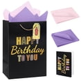 thumbnail image 1 of Cheinxy 7"/11"/13" Happy Birthday Gift Bag with Tissue Paper and Greeting Card for Birthday Party,Birthday Gift Bag Set for Men Women Boys Girls, 1 of 8