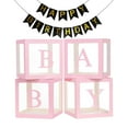 thumbnail image 1 of Cheinxy Baby Boxes with Letters for Baby Shower,4 Transparent Balloon boxes for Gender Reveal Decorations Birthday Wedding Party Backdrop, Pink, 1 of 7