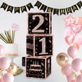 thumbnail image 1 of Cheinxy Sweet 21st Birthday Party Decorations Boxes With Birthday Banner for Girls- 4PCS Rose Gold Happy 21st Birthday Balloons Boxes,21 Year Old Party Supplies for Girls, 1 of 6