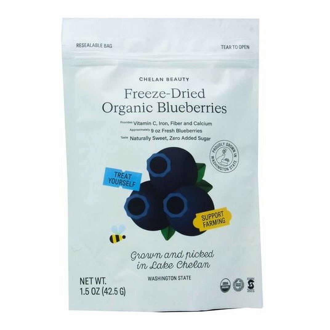 Chelan Beauty Blueberries, Freeze Dried, Organic-1.5 oz