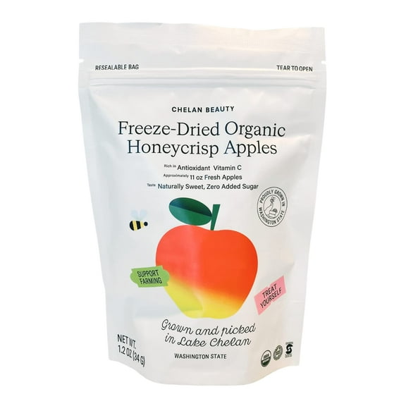 Chelan Ranch Organics Freeze-Dried Organic Honeycrisp Apples, Non-GMO & Vegan, 1.2 Ounce Bag (6-Pack)