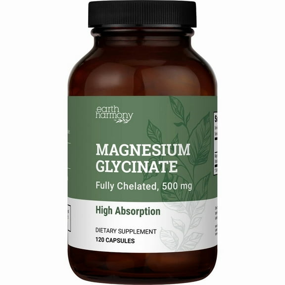 Chelated Magnesium Glycinate Powder Capsules 500 mg - Gluten-Free - 120 Capsules