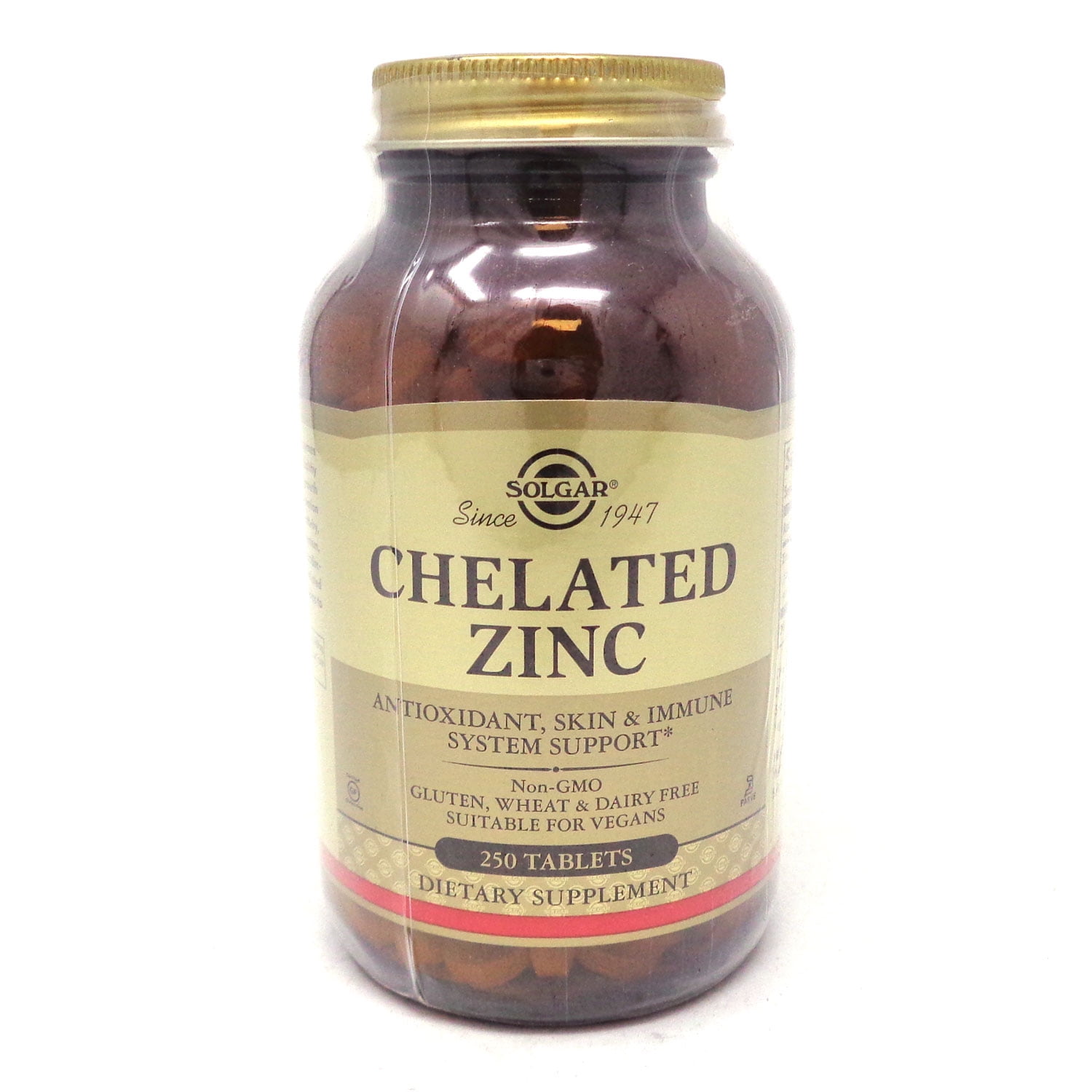 Chelated Zinc Tablets By Solgar 250 Count