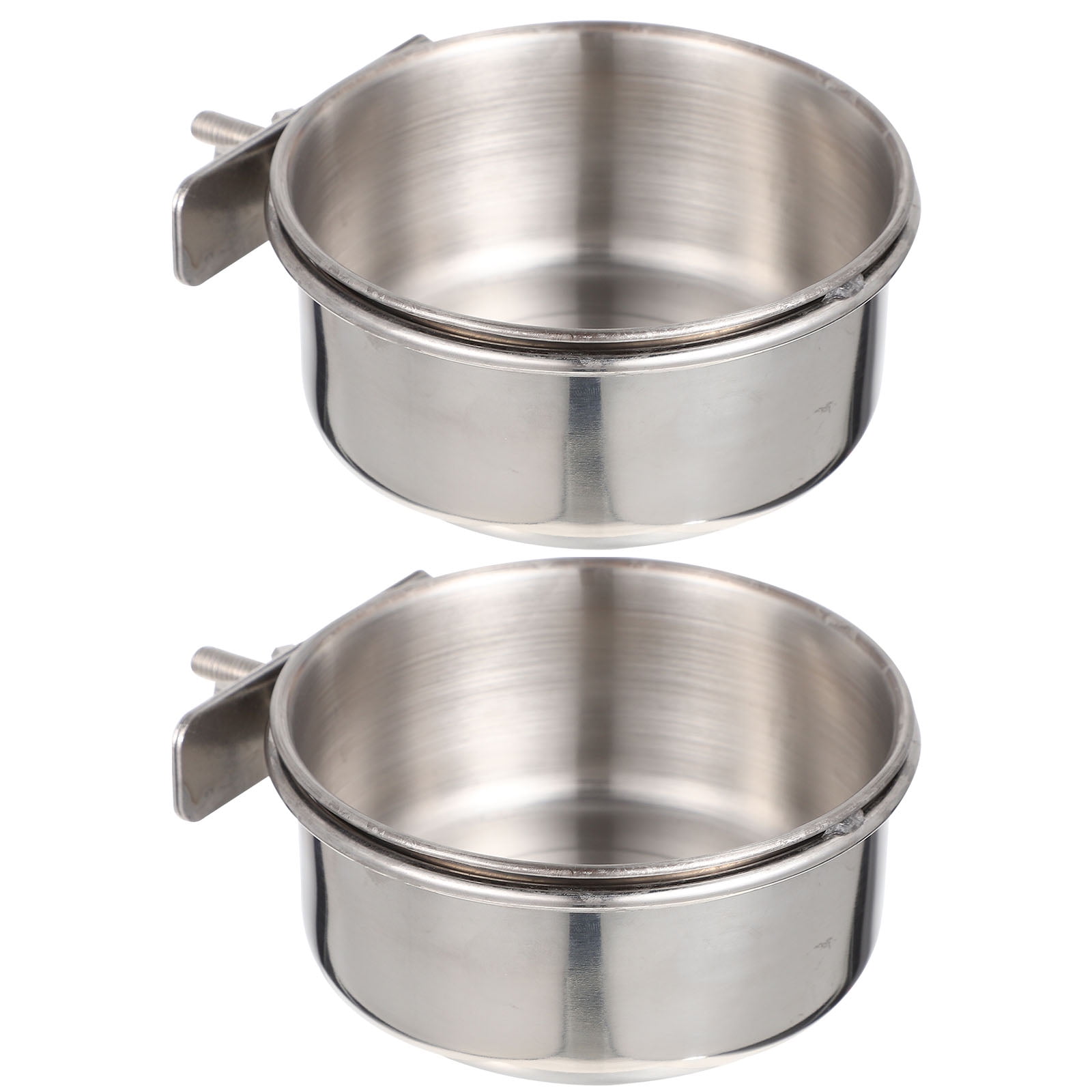 Chelige Bird Water Feeder,2 Sets Parrot Feed Cup Stainless Bird Feeder