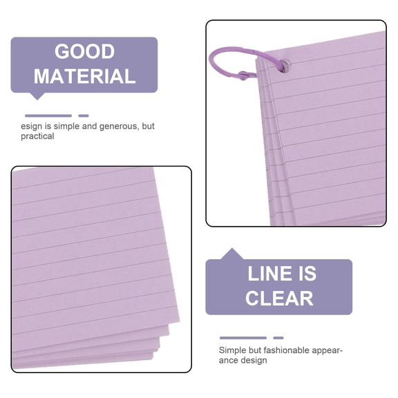 Toyvian 5x3 Inch Index Cards, 1 Set of Multi-Purpose Flashcards for Study, Note Taking, and Organization