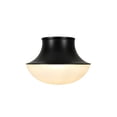 thumbnail image 1 of Kenroy Home Chelsea 7'' Flush Mount Ceiling Light Fixture with White Glass Bowl Shade for Entryway, Hallway, Closet, or Bedroom, Black, 1 of 8