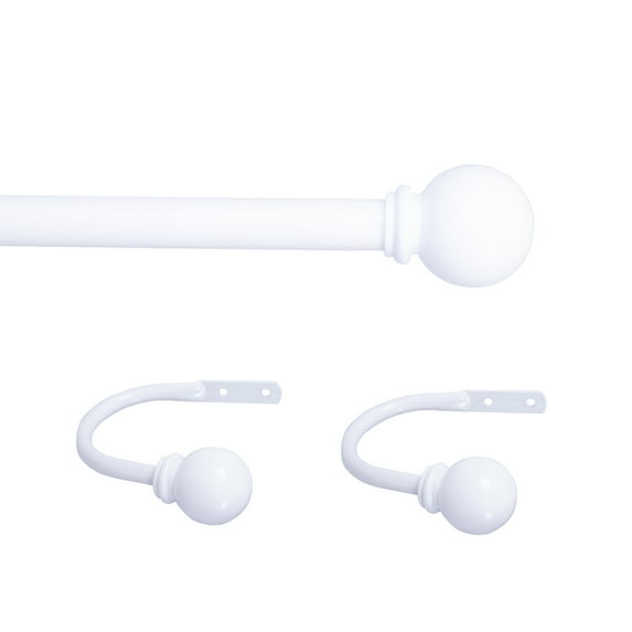 Chelsea 28-48 in. Decorative Curtain Rod & Holdback Set, 5/8 in. Diameter