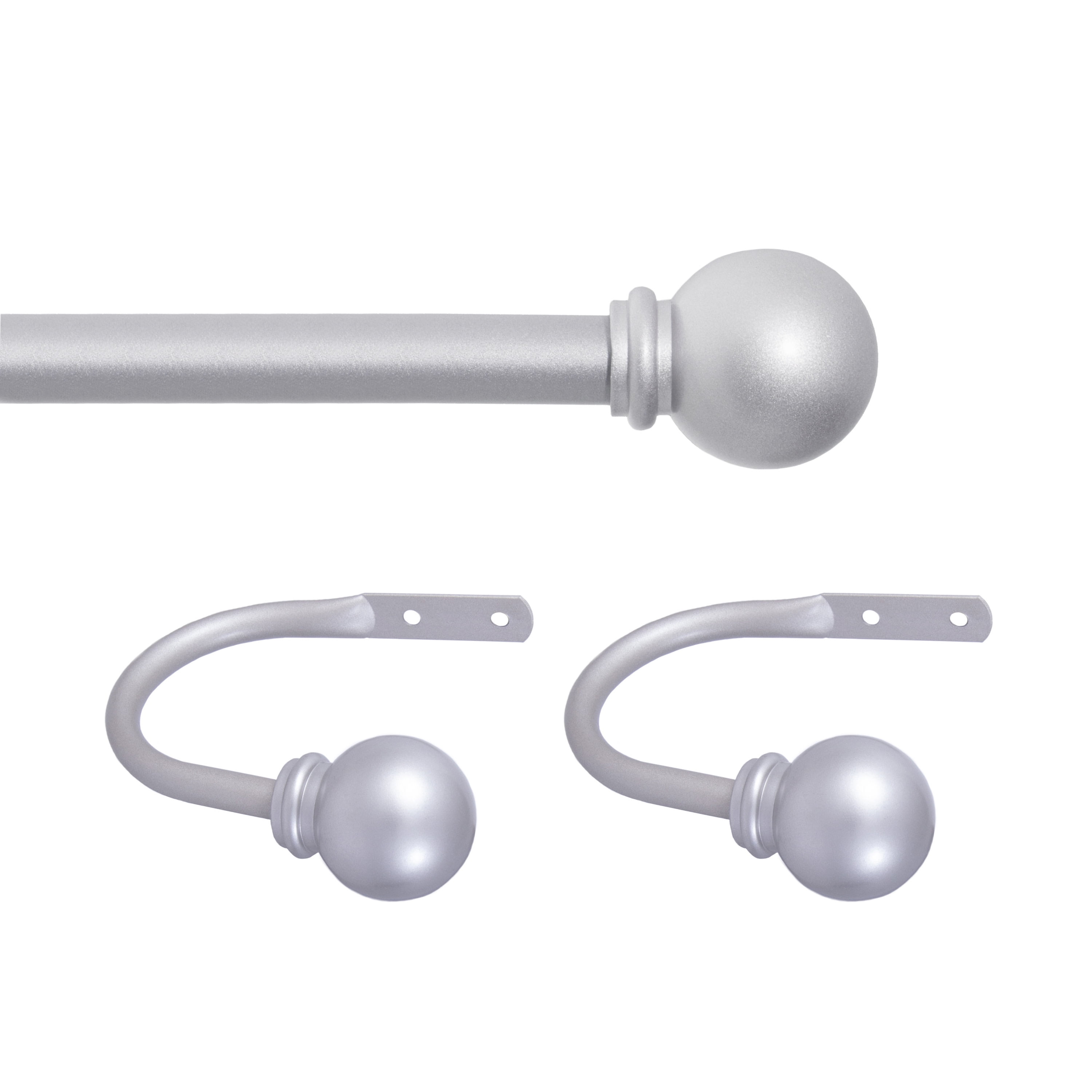 Chelsea 48-86 in. Decorative Curtain Rod & Holdback Set, 5/8 in. Diameter