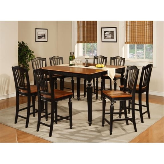 Chelsea 7PC Set with Gathering 54 in. square counter height table and 6 wood seat stools