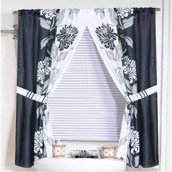 "Chelsea" Black/Whtie Fabric Window Curtain