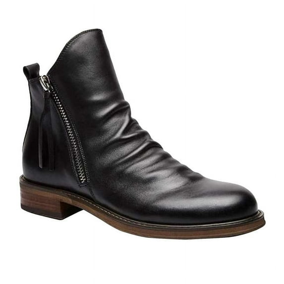 Chelsea Boots High Top Vintage PU Leather Round Toe Flat Short Boots Hiking Boots Work Boots