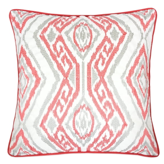 Chelsea Coral Abstract Polyester 20 in. x 20 in. Throw Pillow