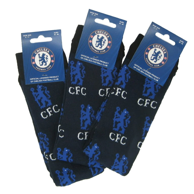 Chelsea FC 3 Pack All Over Print Socks 8 11