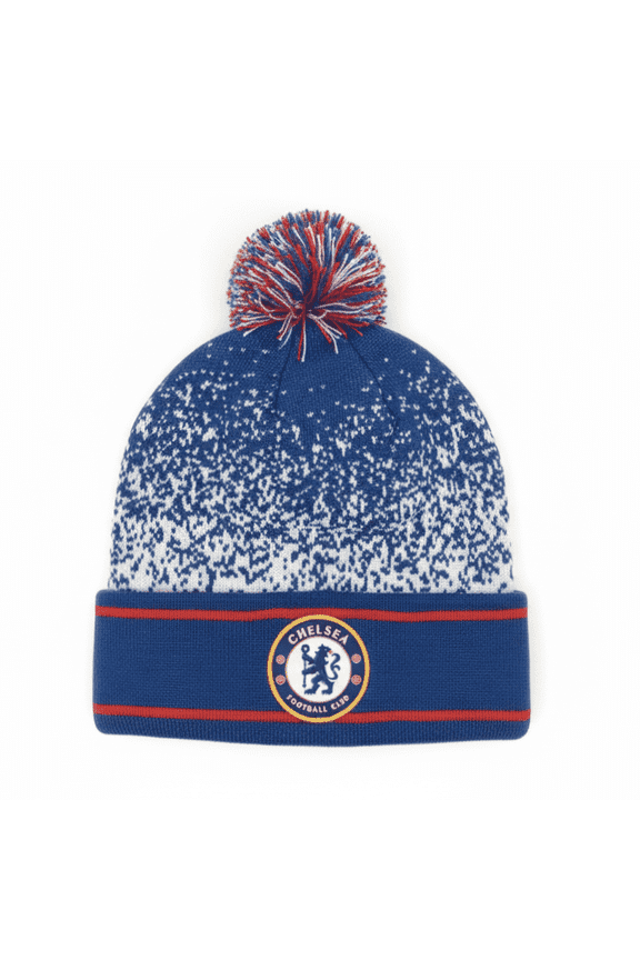 Chelsea FC Beanie, Blue & White Knit Pom Pom Hat