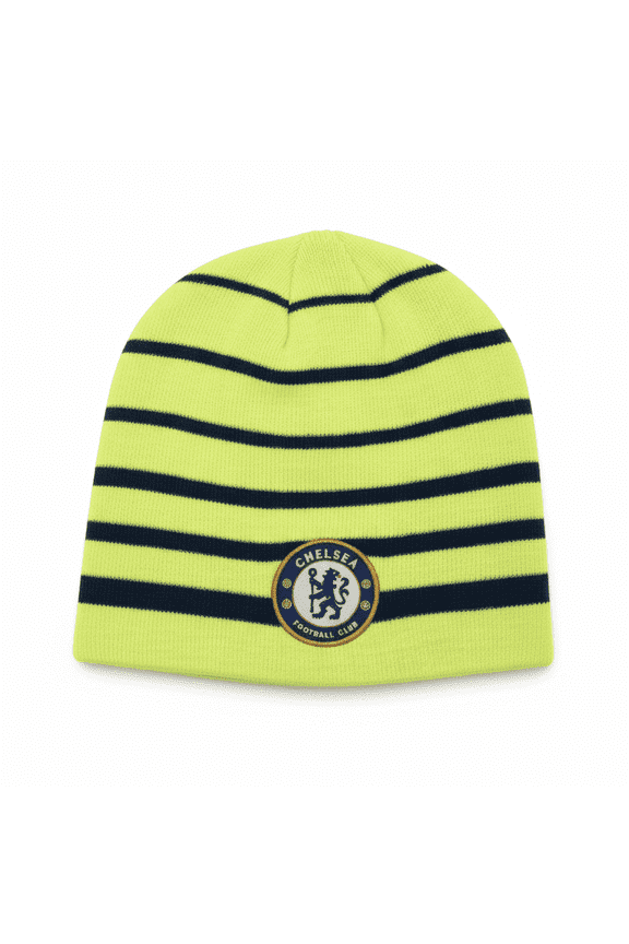 Chelsea FC Knit Beanie, Neon Yellow Winter Hat