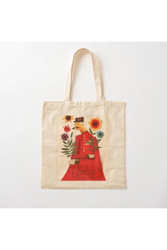 Chelsea Flower Show Promotional Logo Variant 2 Canvas Tote Bags, Reusable Shopping Bag