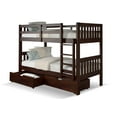 thumbnail image 1 of Chelsea Home Furniture Dayton Pine Wood Bunk Bed Storage, Twin-Over-Twin, Espresso, 1 of 2