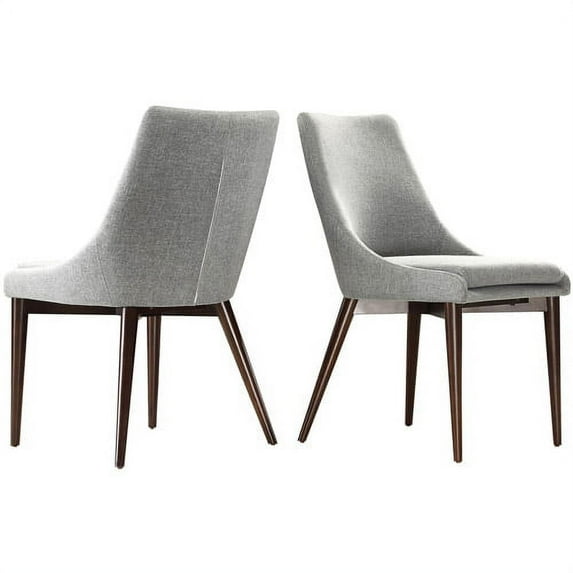 Chelsea Lane Baxter Linen Dining Chair, Set of 2, Light Gray