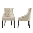 thumbnail image 1 of Chelsea Lane Curved Back Velvet Tufted Dining Chair, Set of 2, Beige, 1 of 4