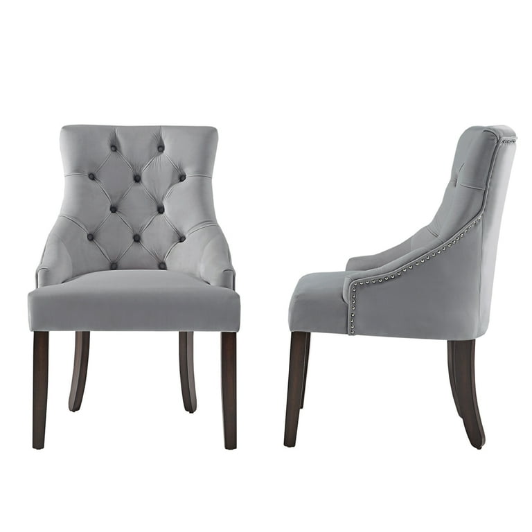 Curved back 2024 velvet dining chair