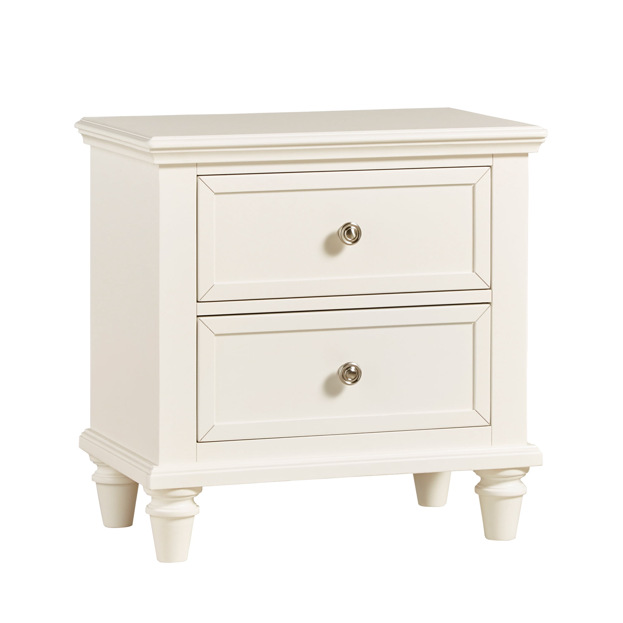 Chelsea Lane Elise 2-Drawer Nightstand End Table, White