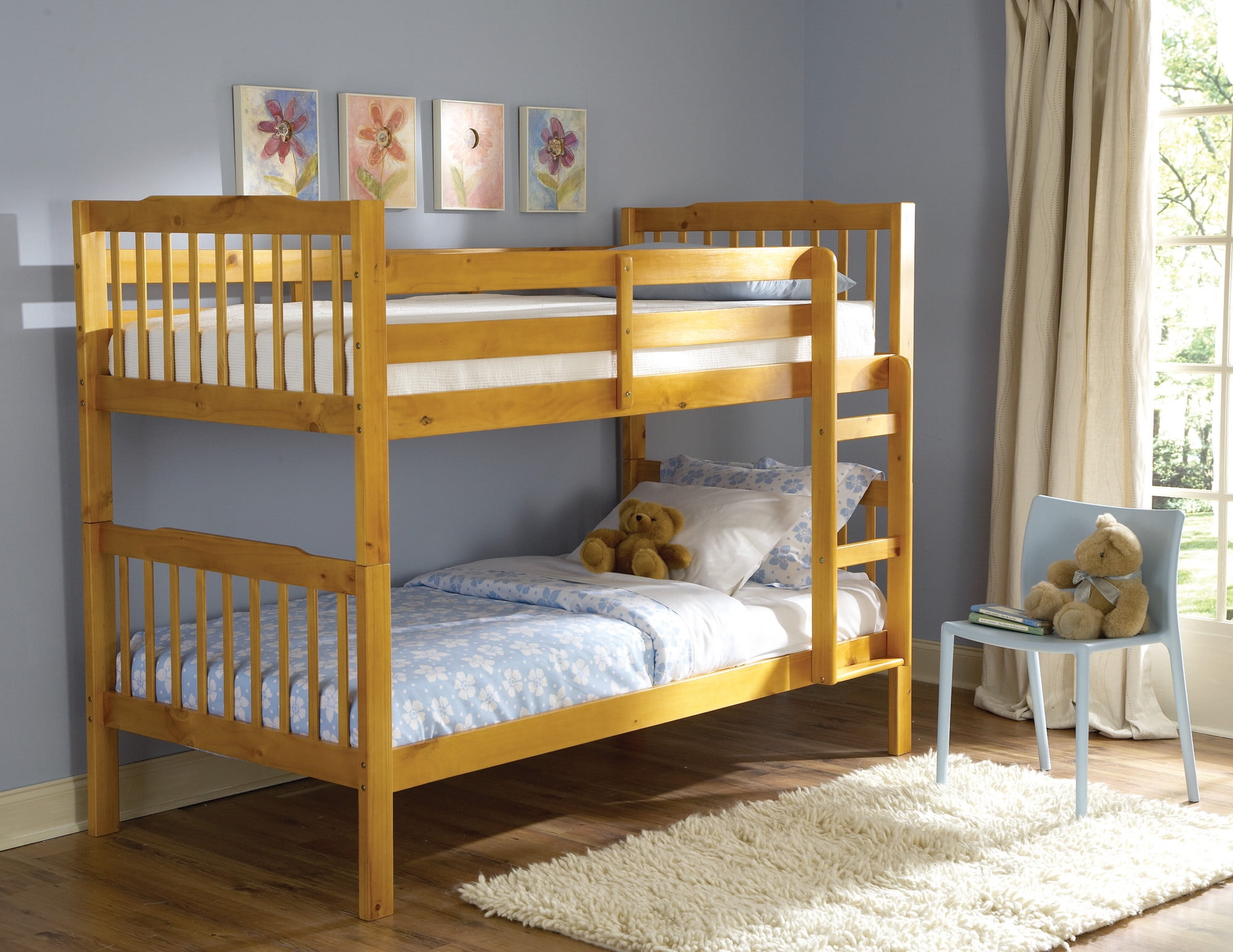 elise bunk bed soft white with two mattresses