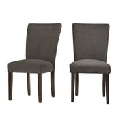 Chelsea Lane Linen Parson Dining Side Chair, Set of 2, Dark Gray
