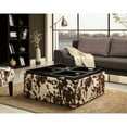 thumbnail image 1 of Chelsea Lane Maxfield Brown Cowhide Print Storage Cocktail Table Ottoman, 1 of 2