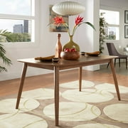 Chelsea Lane Mid Century Modern 63 Wood Dining Table, Walnut