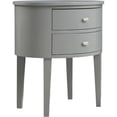 thumbnail image 1 of Chelsea Lane Frost Gray Oval Wood Side Table with Two Drawers, 1 of 3