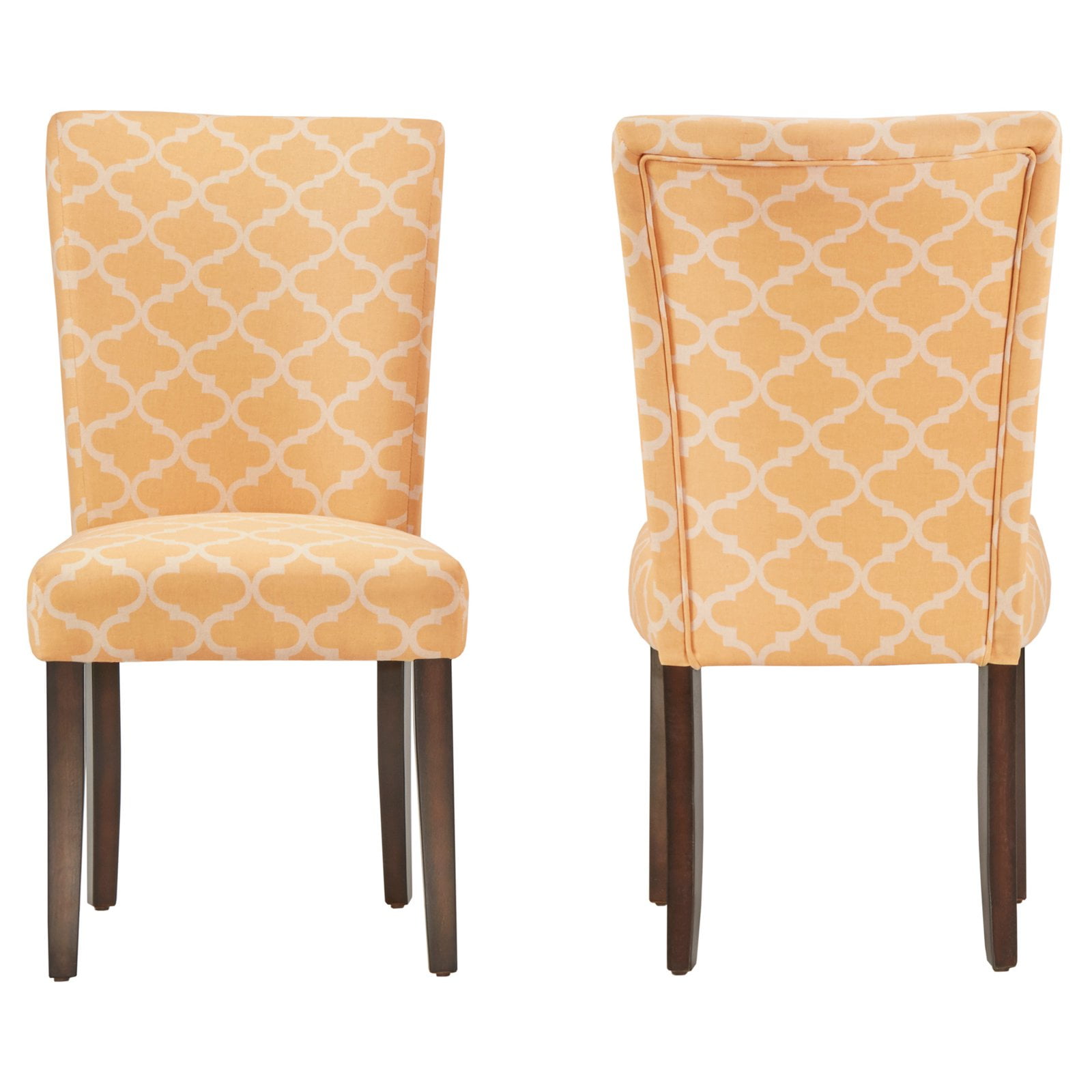 Chelsea Lane Pattern Upholstered Espresso Parson Dining Chairs, Set of ...