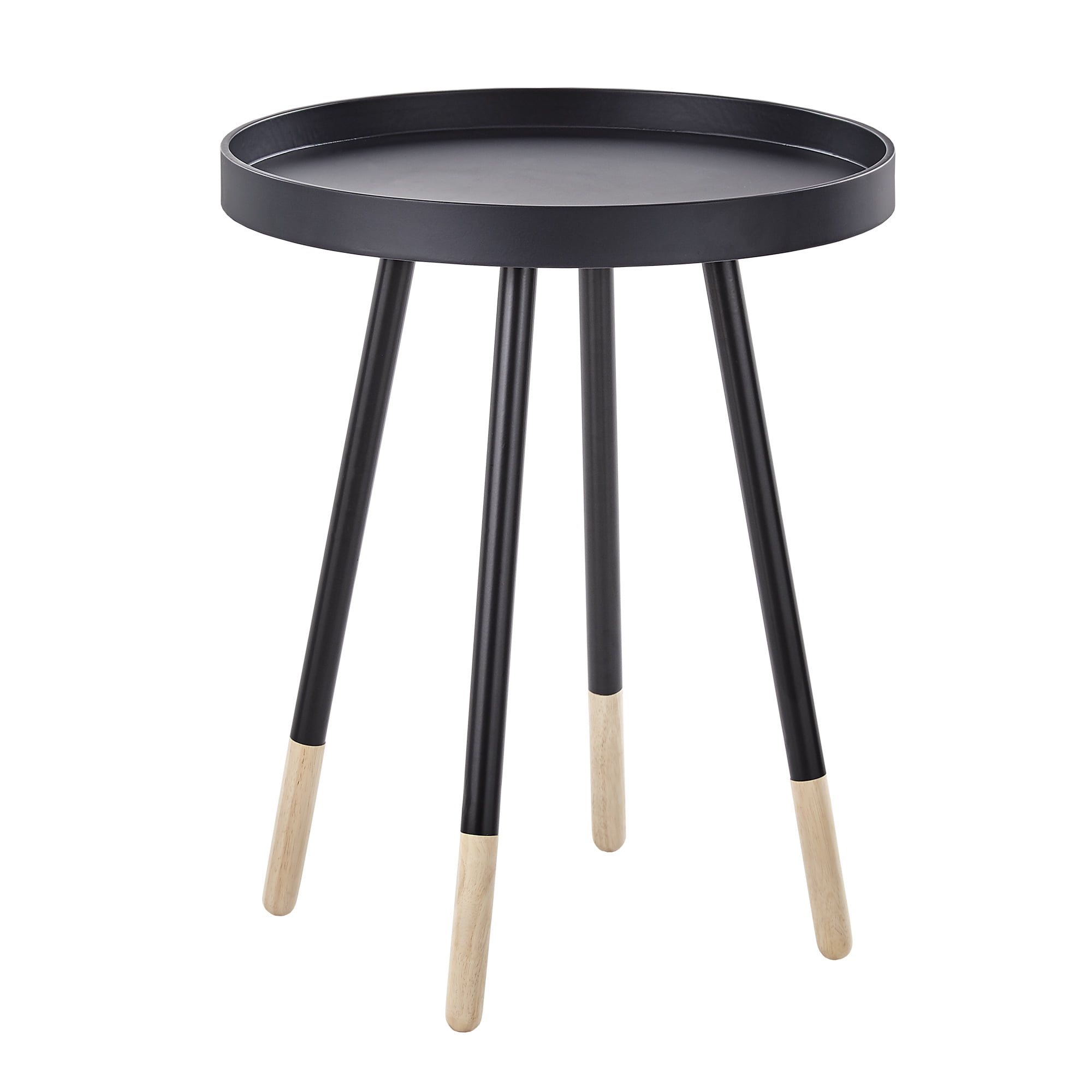 Weston Home Chelsea Lane Round Top Tray End Table, Black