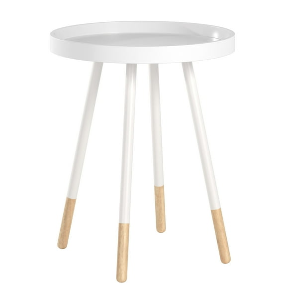 Weston Home Chelsea Lane Round Top Tray End Table, White
