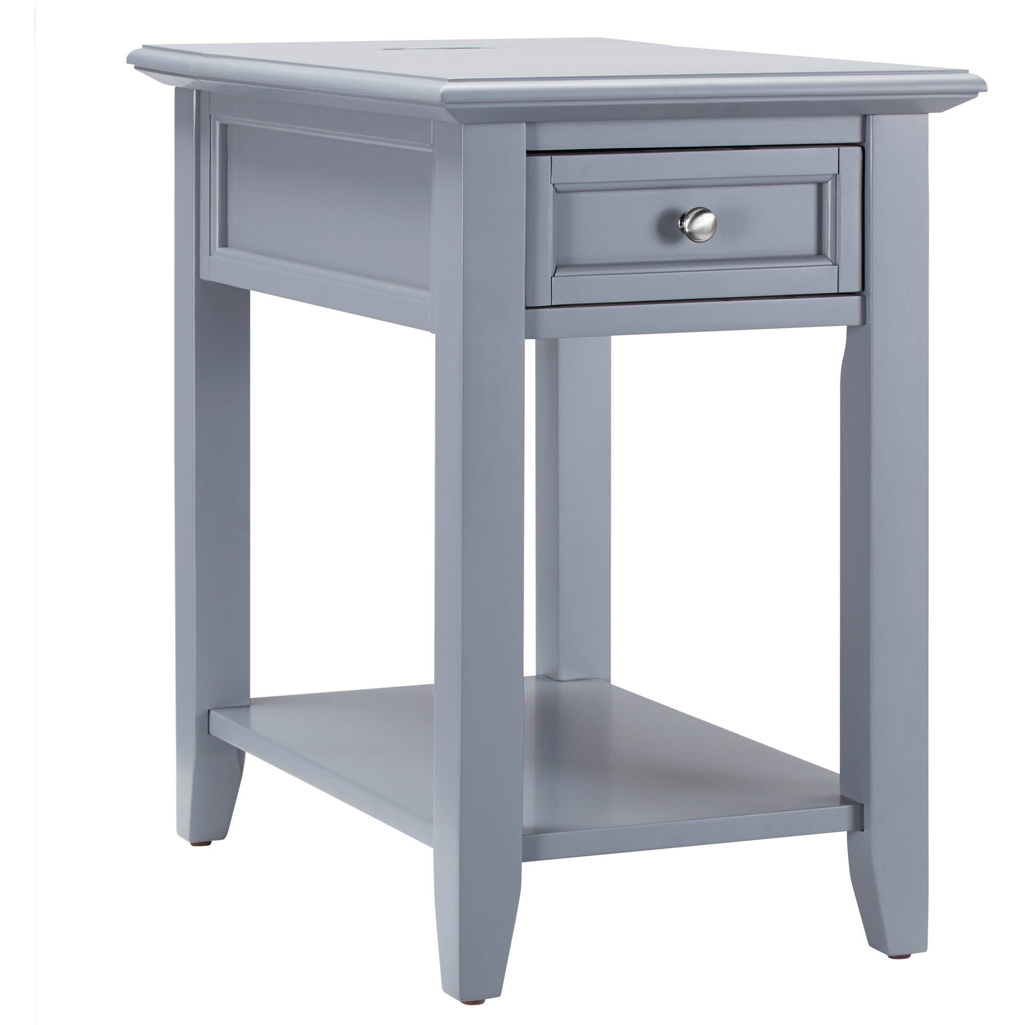 Chelsea Lane Wood End Table with Drawer and Lift-top Power Outlet